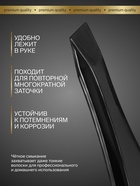 Пинцет для бровей профессиональный, скошенный, узкий, 9 см, чёрный - Фото 2