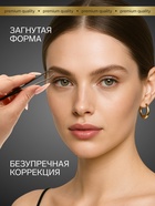 Пинцет для бровей профессиональный, прямой, узкий, 9 см, чёрный - Фото 3