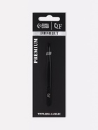 Пинцет для бровей профессиональный, прямой, узкий, 9 см, чёрный - Фото 6