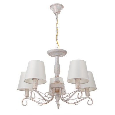 Люстра BayerLux 2149/5, E14, 40 Вт, белый с золотой патиной, 57×57×38 см