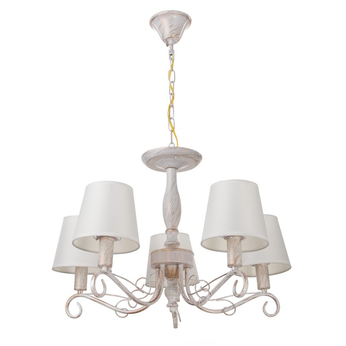 Люстра BayerLux 2149/5, E14, 40 Вт, белый с золотой патиной, 57×57×38 см - Фото 1