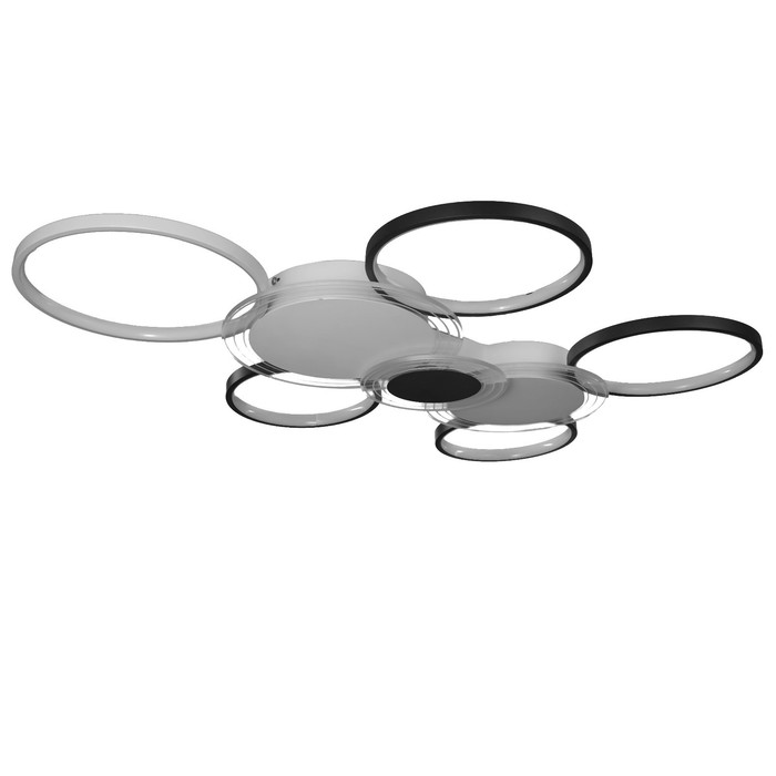 Люстра с пультом BayerLux «Мноро», 8хLED, 250 Вт, 3000-6000К, чёрно-белый, 114×76 см