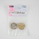 Набор металлических пуговиц на ножке, d = 25 мм, 2 шт, цвет золотой/серый агат 7635971 - фото 319423175