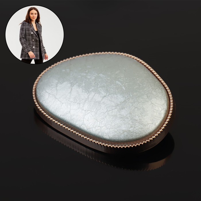 Пуговица металлическая на ножке, декоративная, 30×42 мм, цвет серебряный