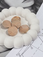 Пуговицы на ножке, металлические, «Геометрия», d=25 мм, набор 5 шт., цвет золотой - Фото 3