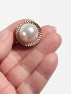 Пуговица металлическая на ножке, декоративная, d=25 мм, цвет жемчужный - Фото 2