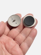 Пуговицы на ножке, металлические, d=27 мм, набор 2 шт., цвет серебряный, чёрный - Фото 2