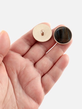 Пуговицы на ножке, d=25 мм, набор 3 шт., цвет чёрный агат (комплект 2 шт)