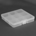 Органайзер для хранения мелочей, 13,5 × 13,7 × 2,3 см, цвет прозрачный - Фото 3