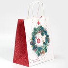 Пакет подарочный крафтовый «Счастье в каждый дом», 22 х 25 х 12 см - фото 21658844