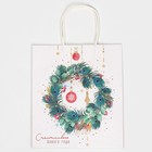 Пакет подарочный крафтовый «Счастье в каждый дом», 22 х 25 х 12 см - фото 21658848