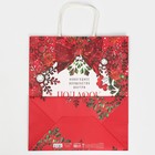 Пакет подарочный новогодний крафтовый «Доброй зимы», 28 х 32 х 15 см 7689885