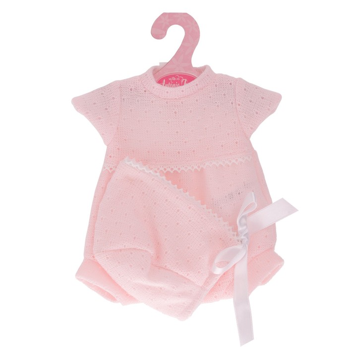 Одежда для кукол и пупсов 30-35 см, боди-комбинезон, чепчик розовый - Фото 1