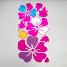 Наклейка интерьерная зеркальная "Крупные цветы" цветная 60х32 см - фото 108633601