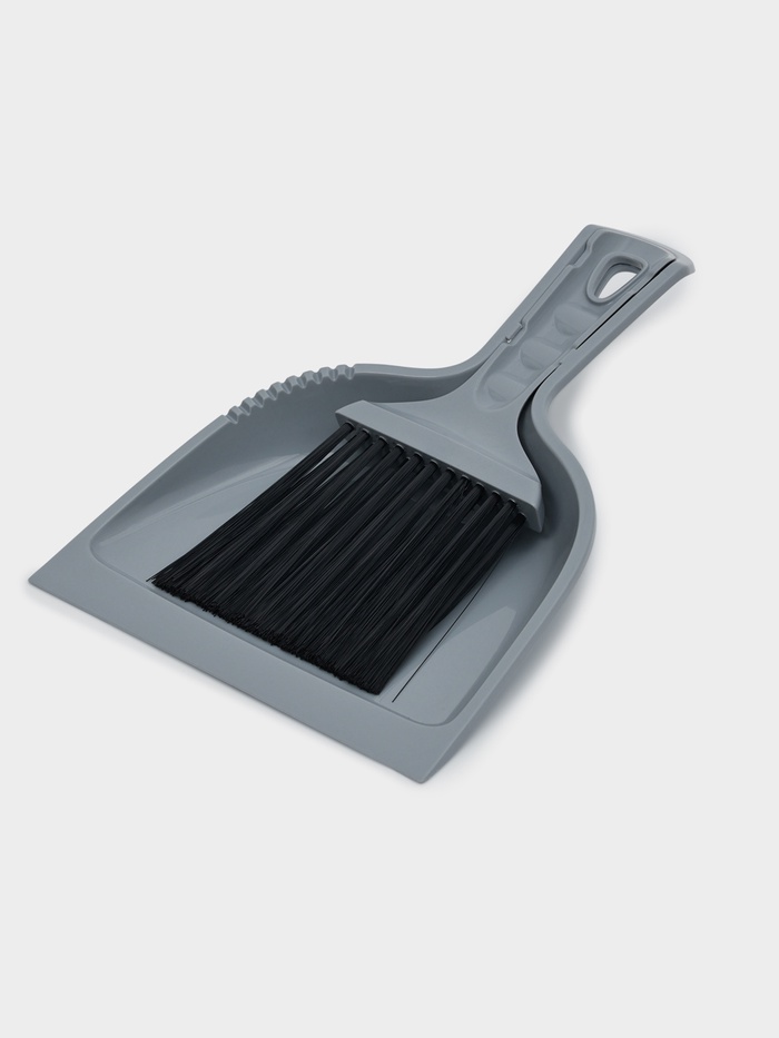 Щётка-смётка с совком Etna, серая - Фото 1