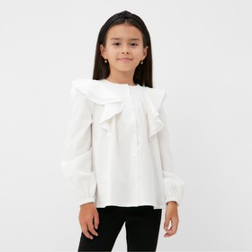 Рубашка для девочки KAFTAN, размер 34 (122-128), цвет белый