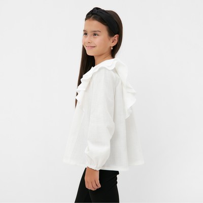 Рубашка для девочки KAFTAN, белая, размер 34 (122-128 см)