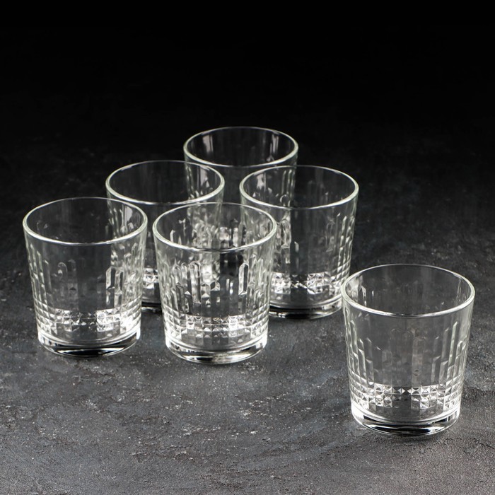 Набор низких стеклянных стаканов «Асимметрия», 250 мл, 6 шт - Фото 1