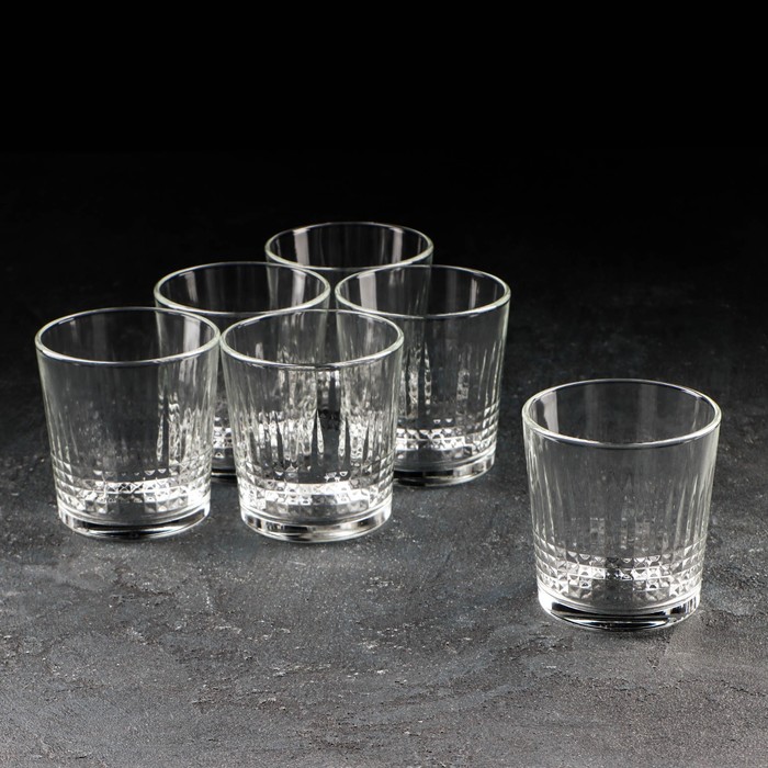 Набор низких стеклянных стаканов «Отражение», 250 мл, 6 шт