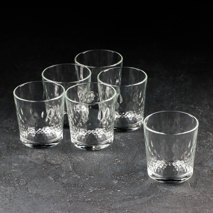 Набор низких стеклянных стаканов «Геометрия», 250 мл, 6 шт - Фото 1