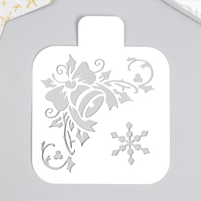 Трафарет пластиковый "Новогодний колокольчик" 9х9 см