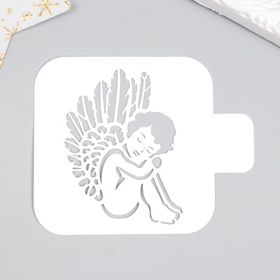 Трафарет пластиковый "Ангел" 9х9 см