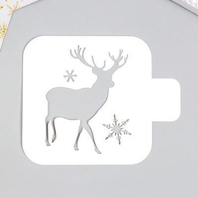 Трафарет пластиковый "Олень" 9х9 см