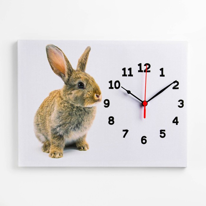 Часы-картина настенные "Заяц", плавный ход, 30 х 40 см, 1 АА