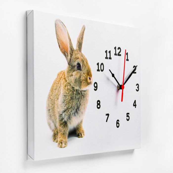 Часы-картина настенные "Заяц", плавный ход, 30 х 40 см, 1 АА - фото 1906027341