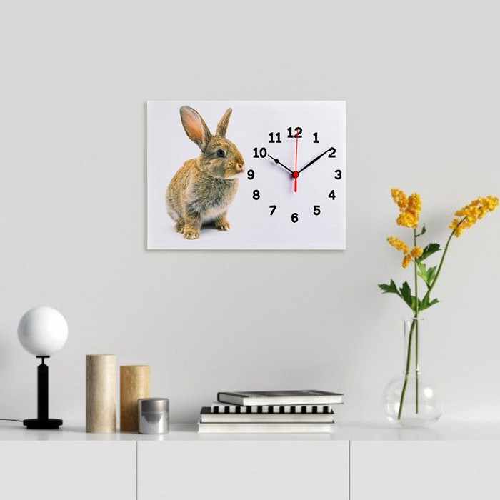 Часы-картина настенные "Заяц", плавный ход, 30 х 40 см, 1 АА - фото 1906027342