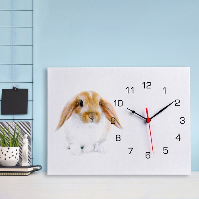 Часы-картина настенные "Заяц", плавный ход, 30 х 40 см, 1 АА - фото 1906027346