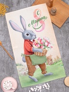 Полотенце Этель «8 Марта» 40×73 см, 100% хлопок, саржа 190 г/м² - Фото 3