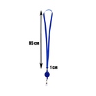 Лента для бейджа, 10 мм × 85 см, с держателем - рулеткой 40 см, и петлей, на кнопке, синий - Фото 4