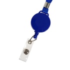 Лента для бейджа, 10 мм × 85 см, с держателем - рулеткой 40 см, и петлей, на кнопке, синий - Фото 5