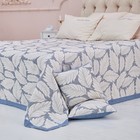 Покрывало хлопковое Этель «Листопад» 220х240±5 см, цвет синий, 100%хлопок, 300гр/м2 - Фото 4