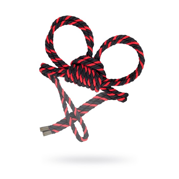 Наручники-оковы из хлопковой веревки «Узел-Омега», 3,3 м, цвет чёрно-красный - Фото 1