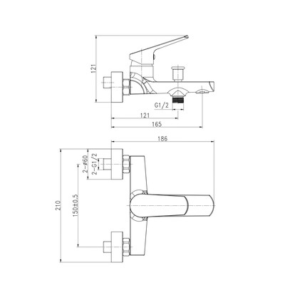 Смеситель для ванны Cersanit FLAVIS A63035