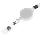 Лента для бейджа ширина-9 мм, длина-85 см с держателем-рулеткой 40 см и петлей на кнопке, белая - Фото 3