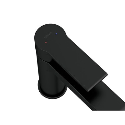 Смеситель для раковины Cersanit BRASKO BLACK A63111, высокий, сливной гарнитур, черный