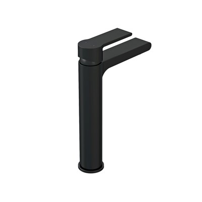 Смеситель для раковины Cersanit BRASKO BLACK A63111, высокий, сливной гарнитур, черный