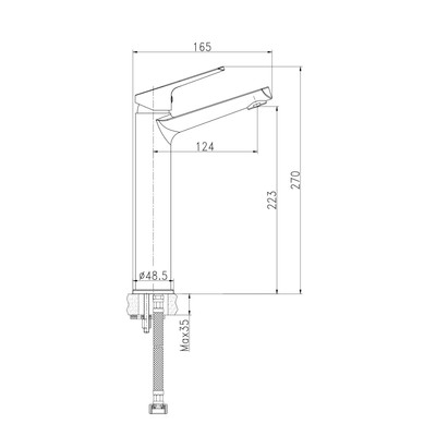 Смеситель для раковины Cersanit FLAVIS A63038, высокий
