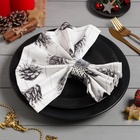 Набор салфеток сервировочных на стол «Этель» Christmas, 4 шт., белые, с декоративными кольцами, 45×45 см - Фото 3