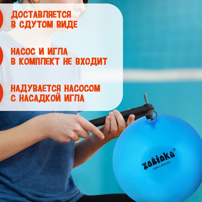Мяч детский ZABIAKA, d=22 см, 60 г, цвет синий - фото 1906027652