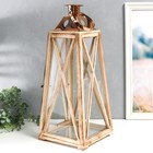 Подсвечник дерево "Фонарь - трапеция" бежевый набор 2 шт 39х18х13; 55х15х22,5 см - фото 21660690