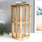 Подсвечник дерево "Фонарь - большие окна" коричневый набор 2 шт 30х13х13; 49х18,5х18,5 см - фото 21660699