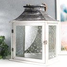 Деревянный подсвечник-фонарь на 1 свечу «Медальон лепнина», набор 2 шт., 29×22×13 см; 47×19×31 см - фото 21660707