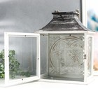 Деревянный подсвечник-фонарь на 1 свечу «Медальон лепнина», набор 2 шт., 29×22×13 см; 47×19×31 см - фото 21660711