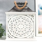 Деревянный подсвечник-фонарь на 1 свечу «Медальон лепнина», набор 2 шт., 29×22×13 см; 47×19×31 см - фото 21660712