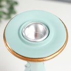 Подсвечник полистоун на 1 свечу "Пышный лист" нежно-голубой 26,5х9х9 см - фото 21660739