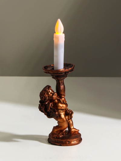 Подсвечник на 1 свечу TAKE IT EASY «Ангелок», полистоун, 12.5×6 см